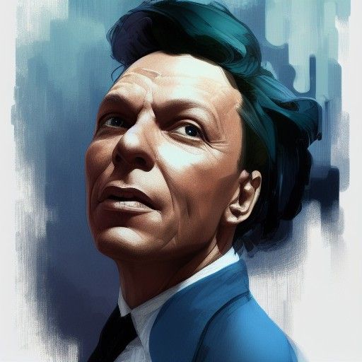 Frank Sinatra Portrait in Art Nouveau Style