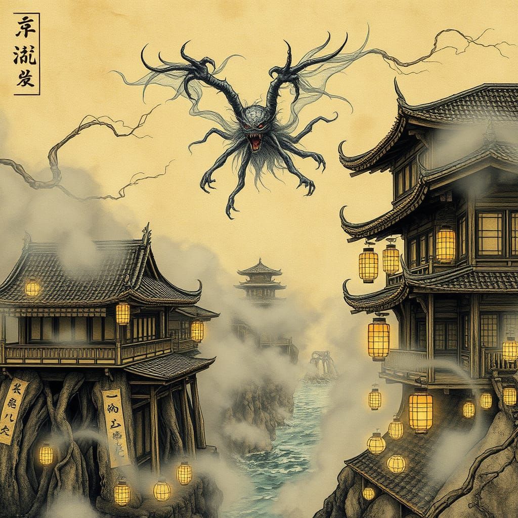 Ancient Japanese Village Unveils Mystical Youkai