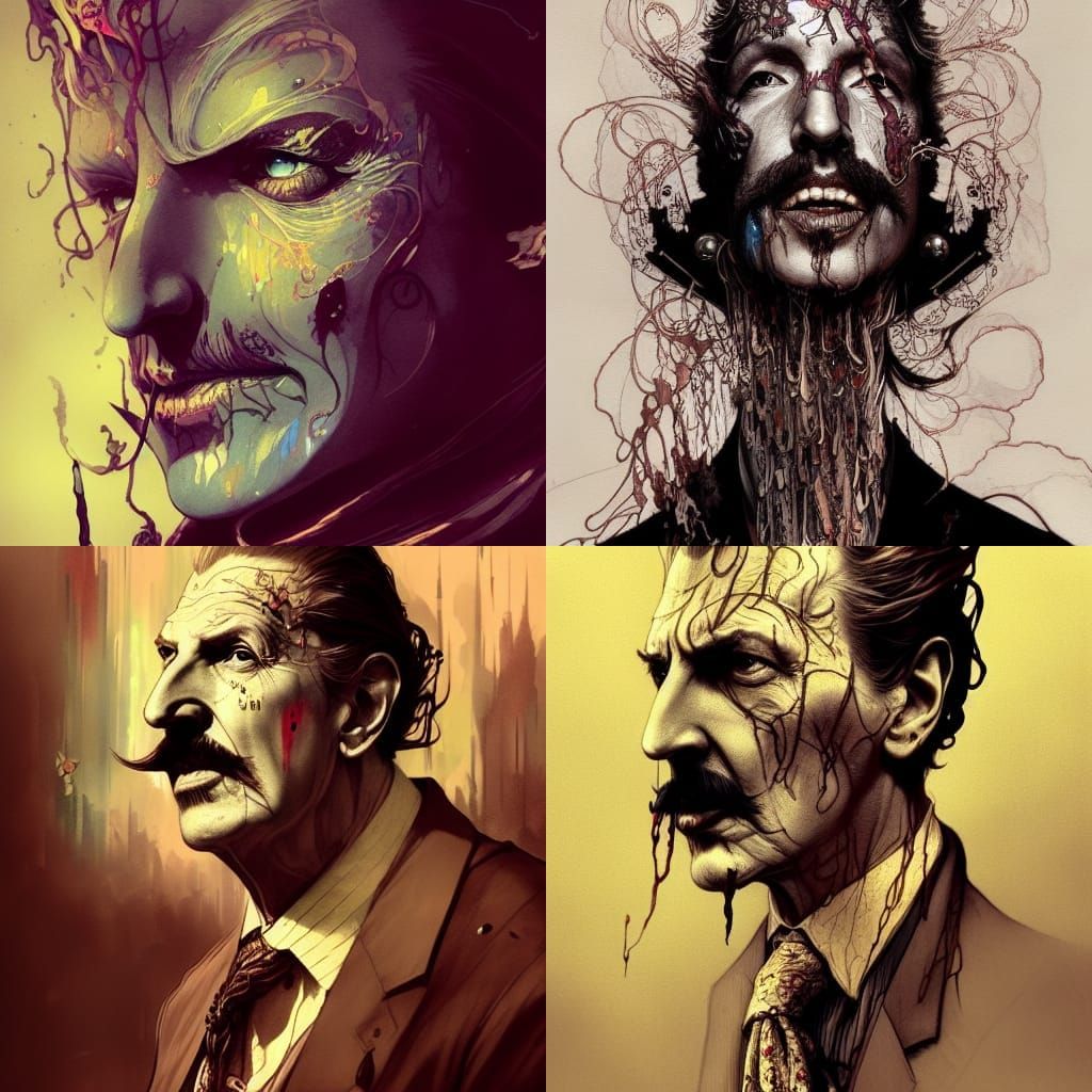 Vincent Price Portrait in Horror Art Style
