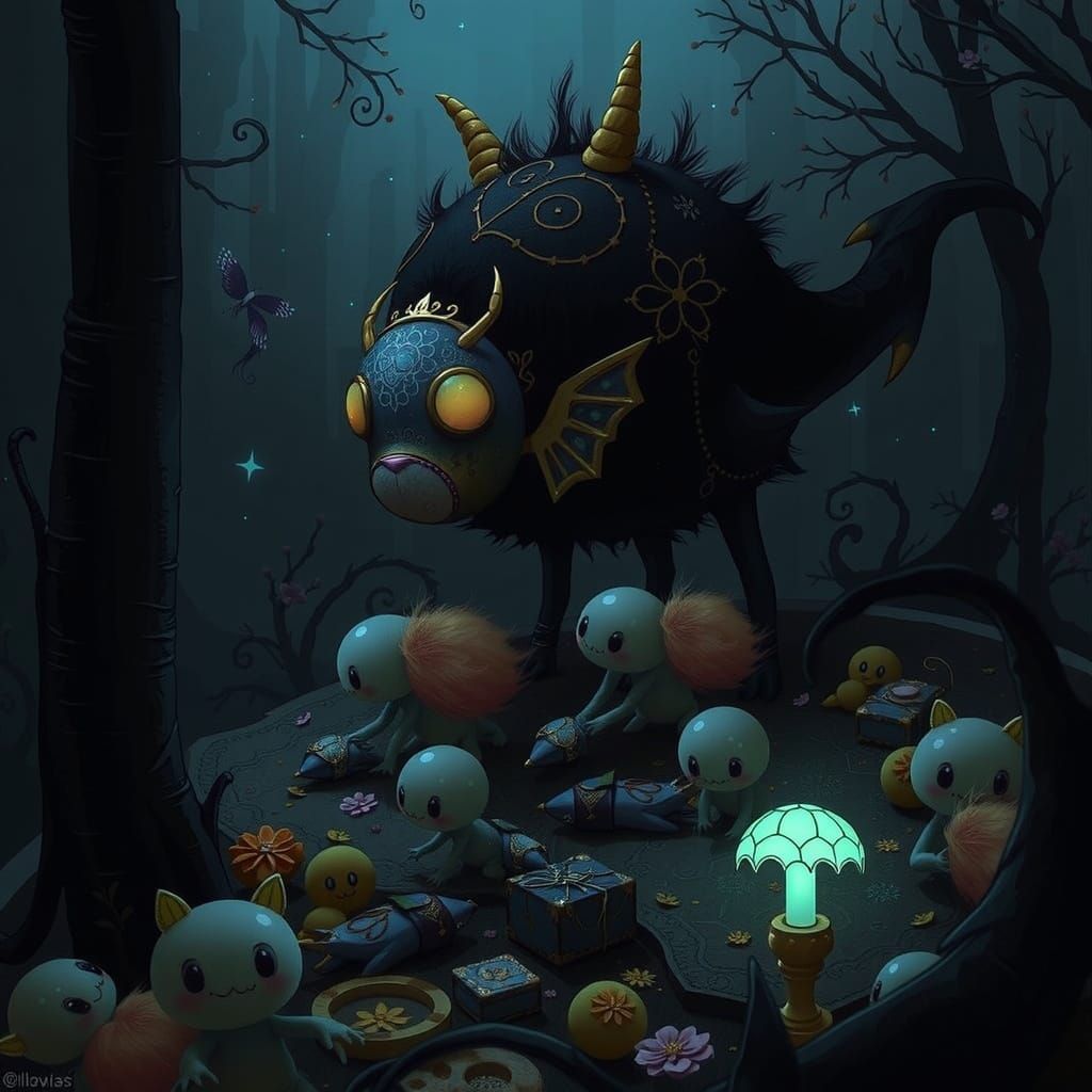 Ethereal Crystalline Creatures in Whimsical Pastel World