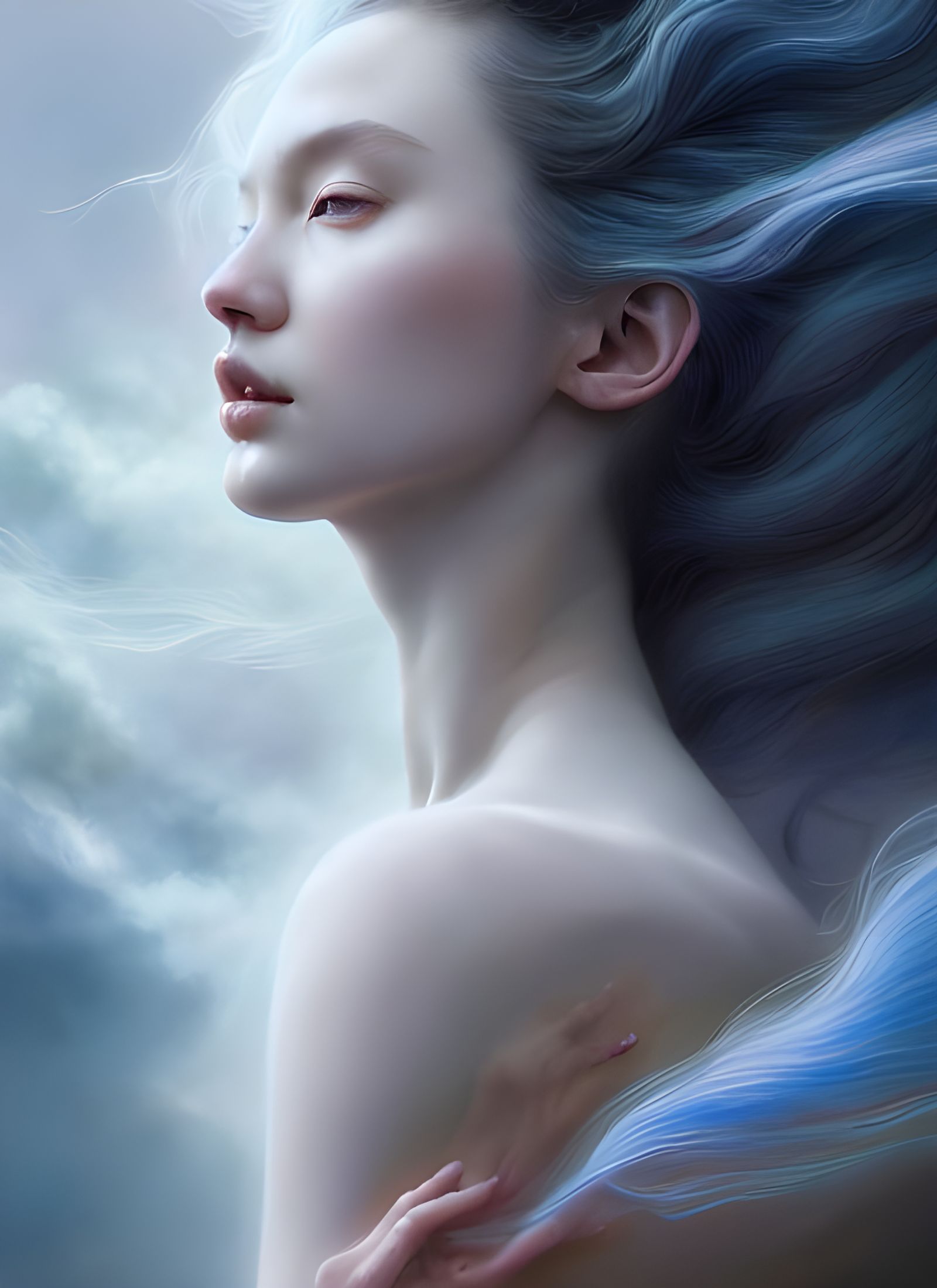 Ethereal Air Elemental with Airy Skin and Mane