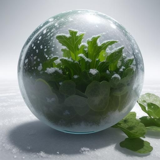 Cute Baby Cucumber in Snow, 3D Anime Art