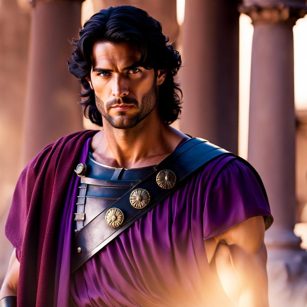 Handsome Roman Man with Eye Patch in Tunic