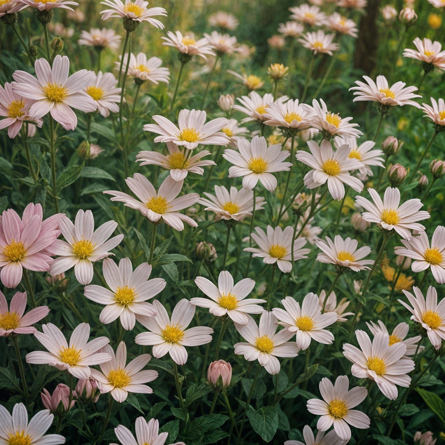 Dew-Kissed Flowers in Dreamy Cinematic Still