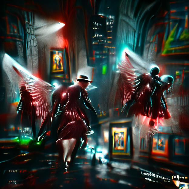 Cyberpunk Knight in a Neon Cityscape