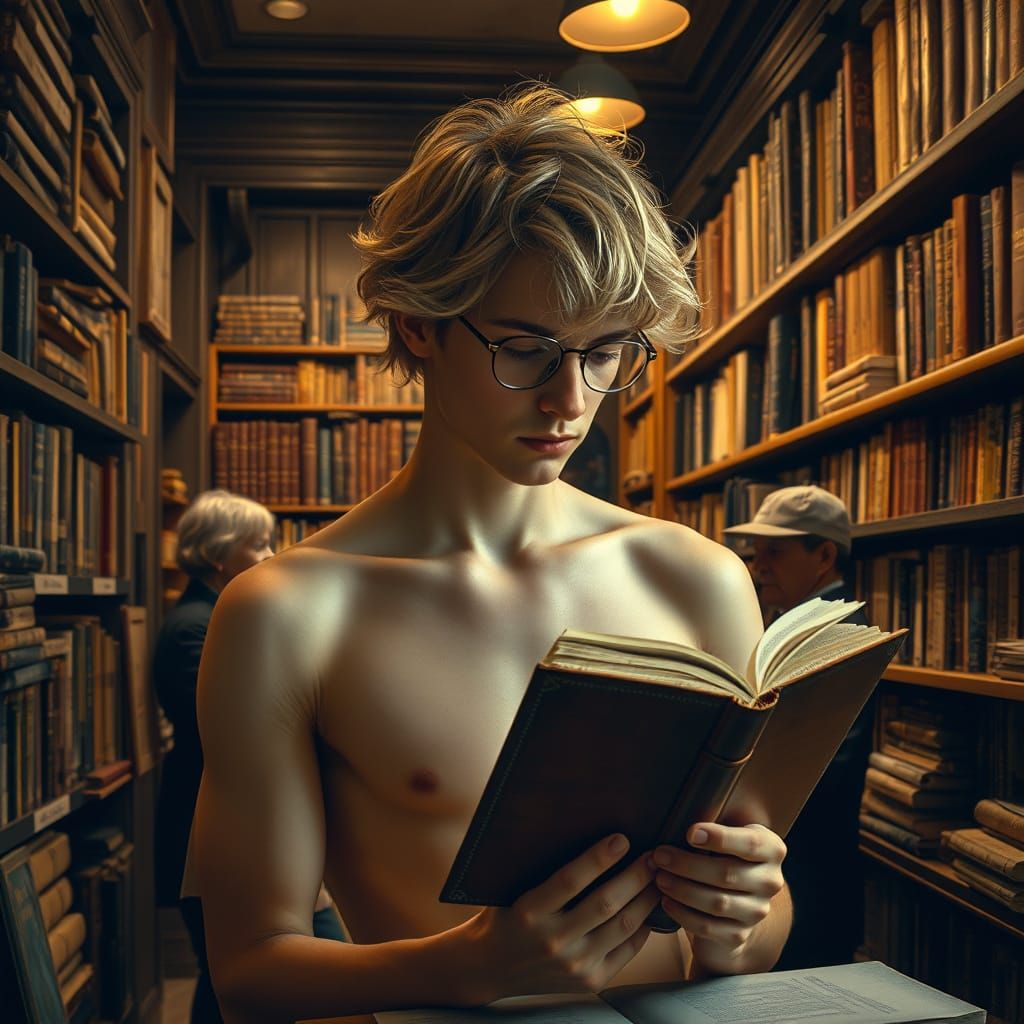 Parisian Bookshop in Warm, Golden Light