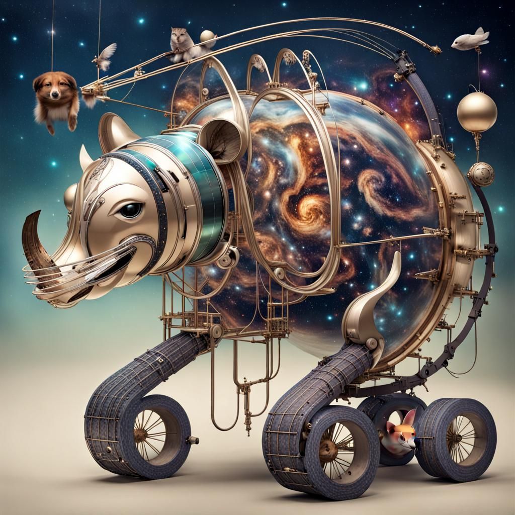 Galaxy Animals Contraption in Dreamy Style