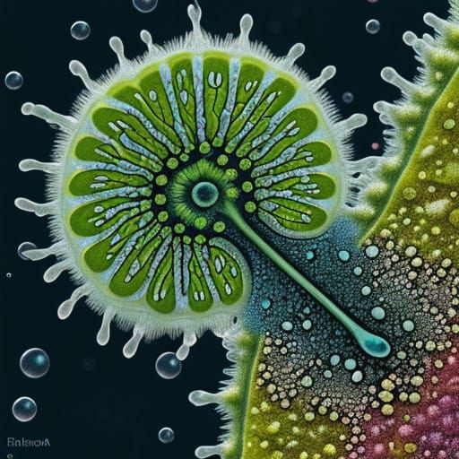 Life in a Drop of Water - Microscopic Bioma in Vibrant Color...