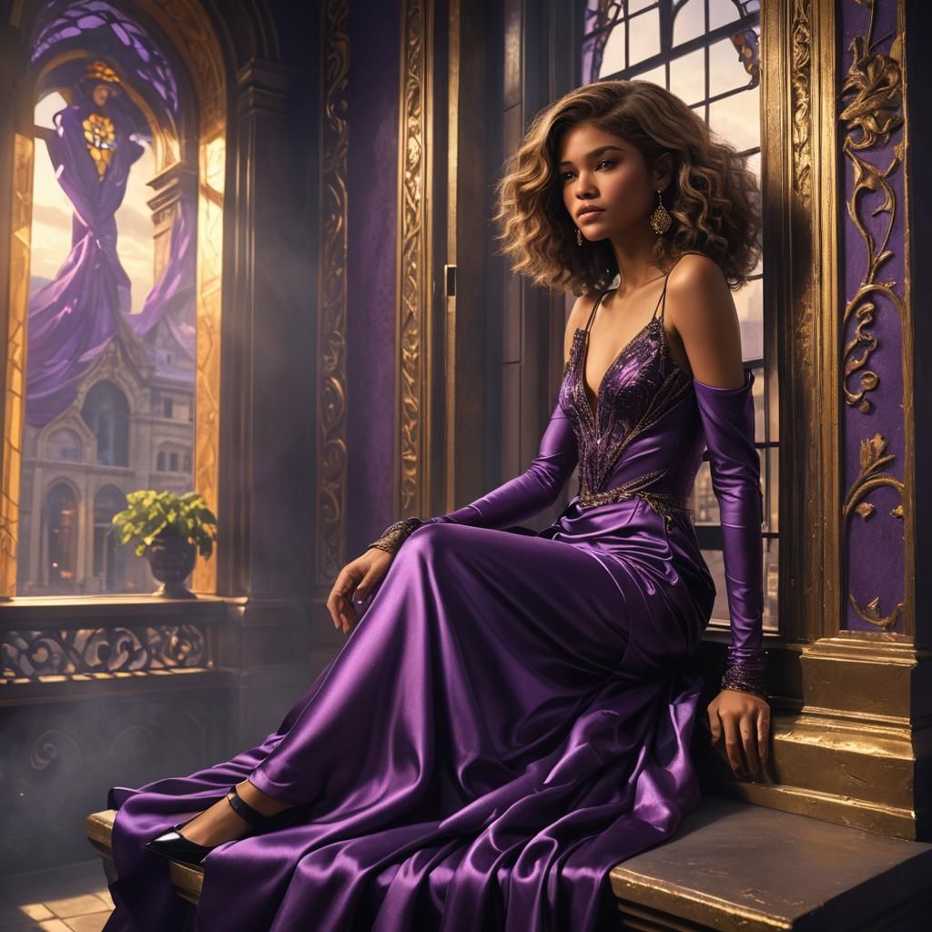 Zendaya in Purple Gown: Fantastical Concept Art
