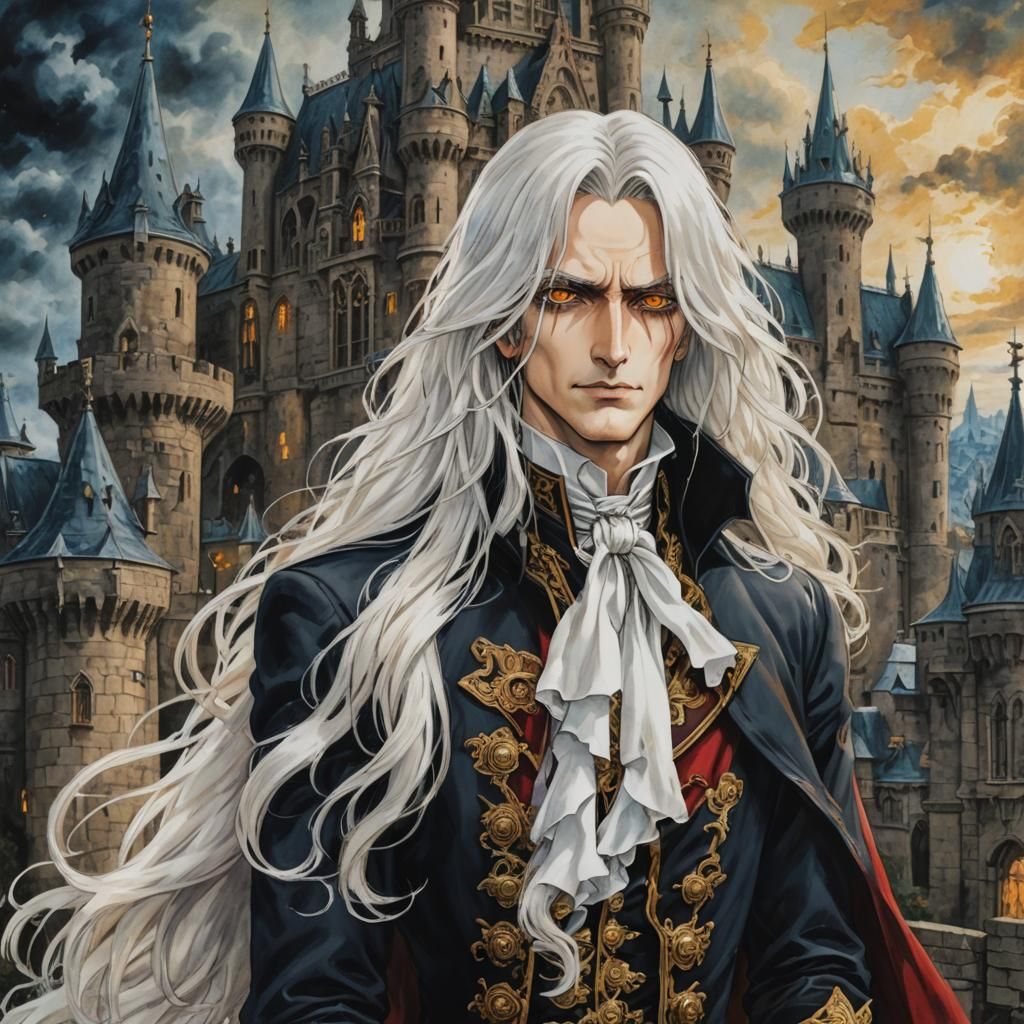 Alucard in Gothic Victorian Garb, Oil Painting