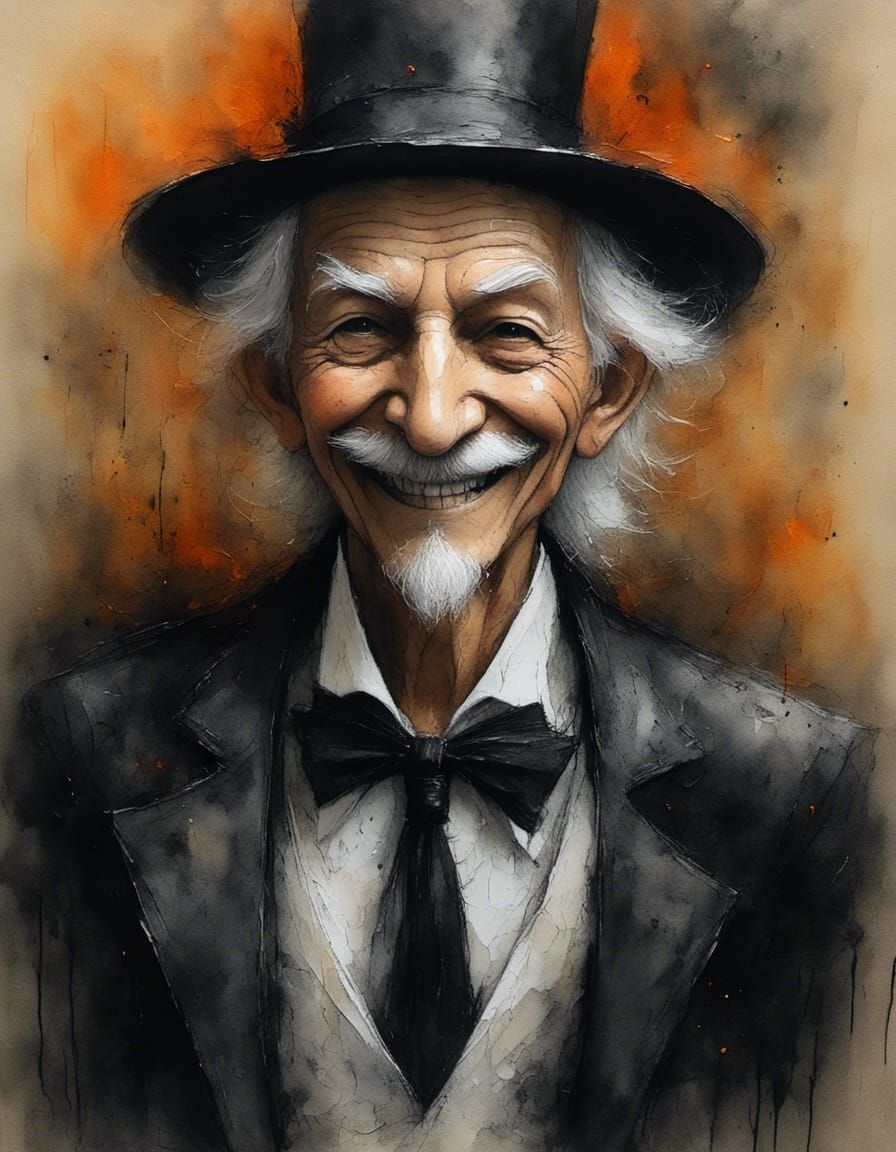 Defiant Old Man Portrait in Classic Art Style