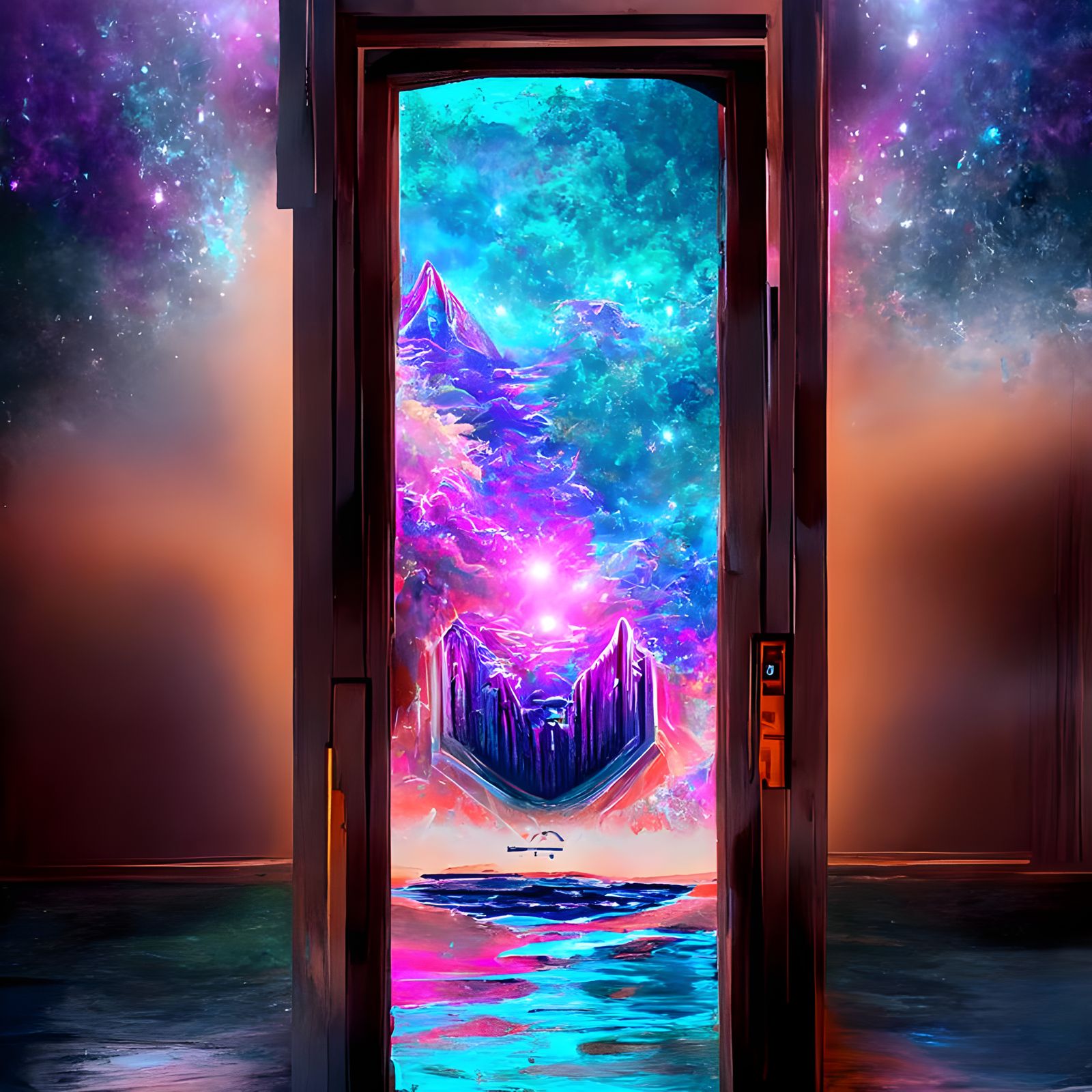 Synthwave Cosmic Doorway to Tranquil Dimension