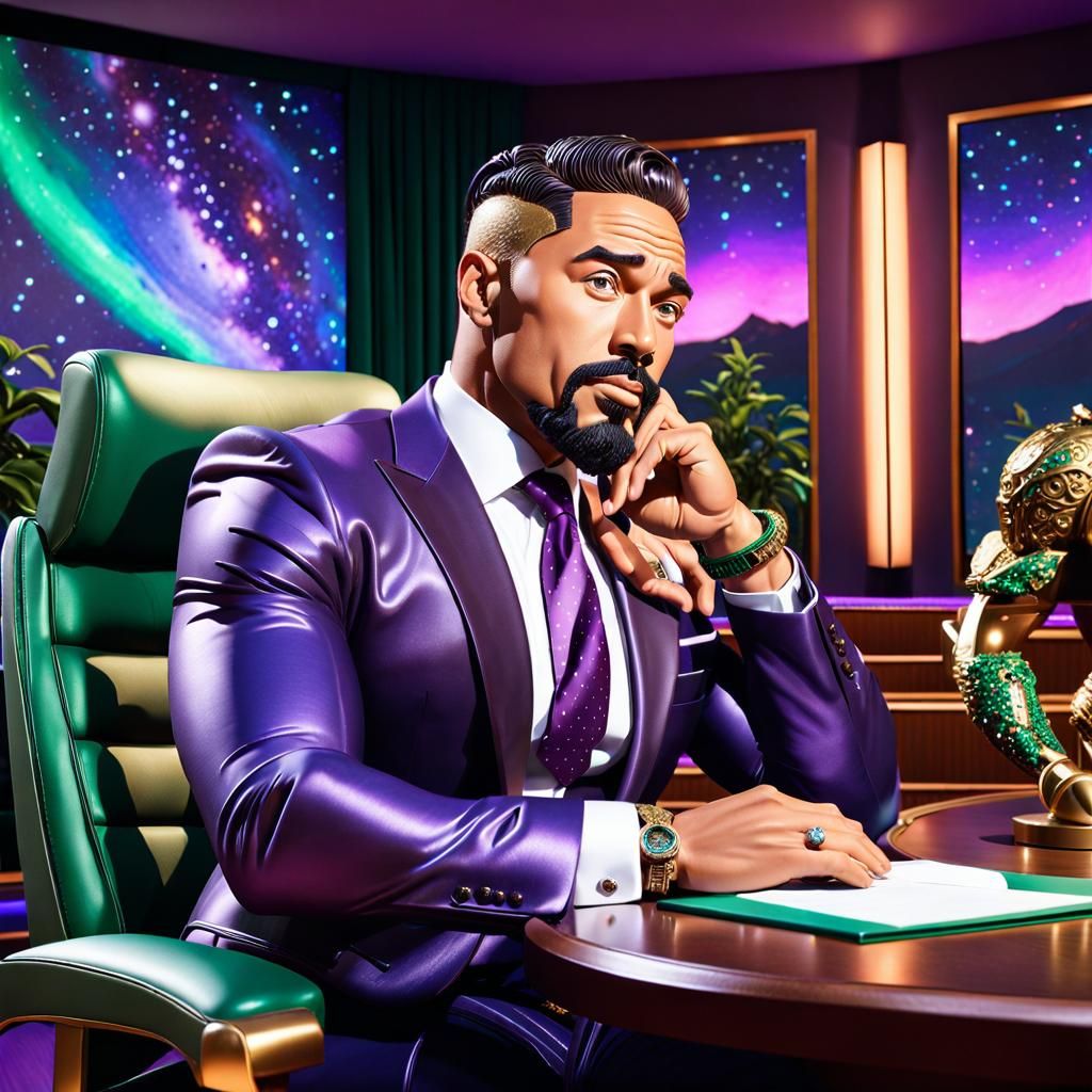 Late Night Talk Show Host in Spacecore Style