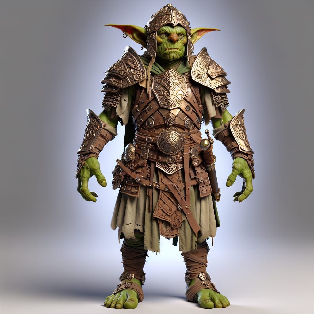 Goblin Warrior in Celtic Armor 3D Render