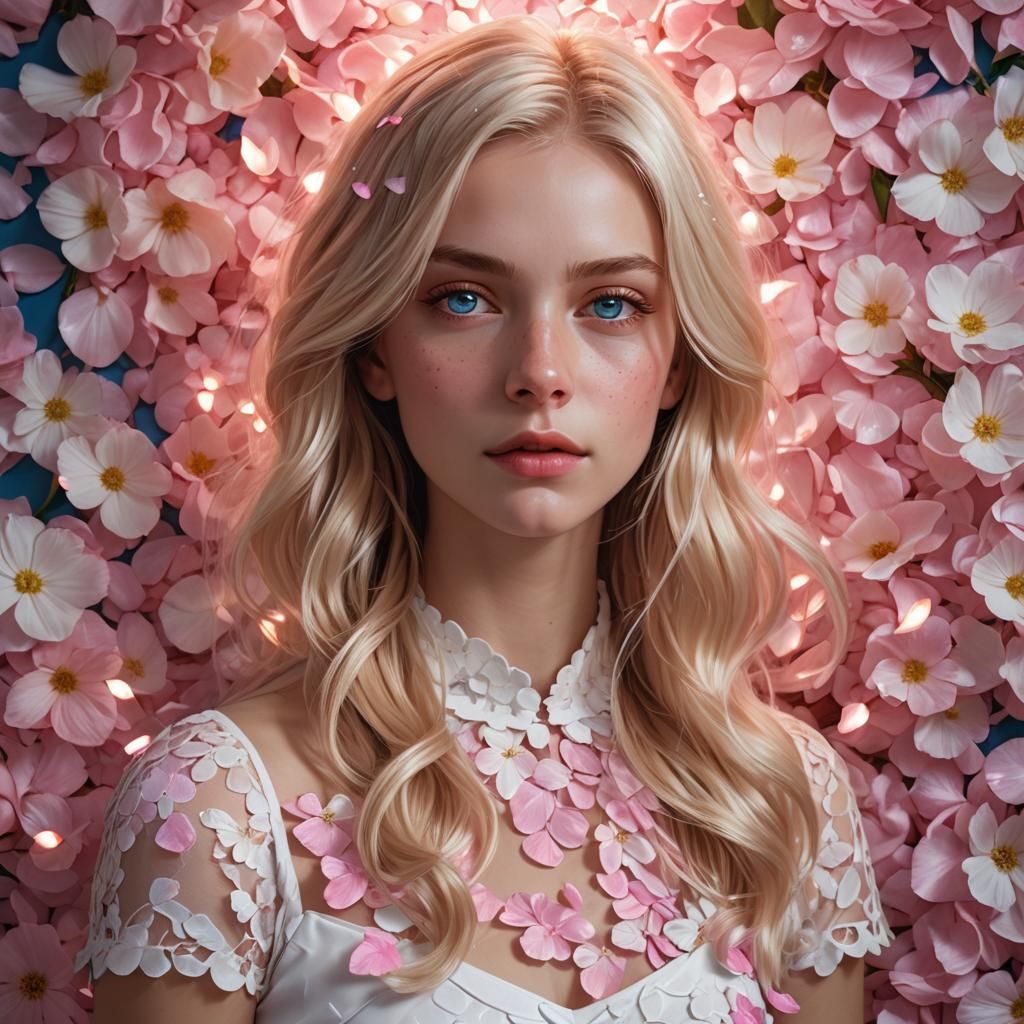 Blonde Woman Portrait in Art Nouveau Style