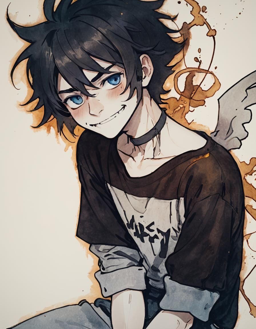 Man Laughing in Dim Tavern as Oil Painting