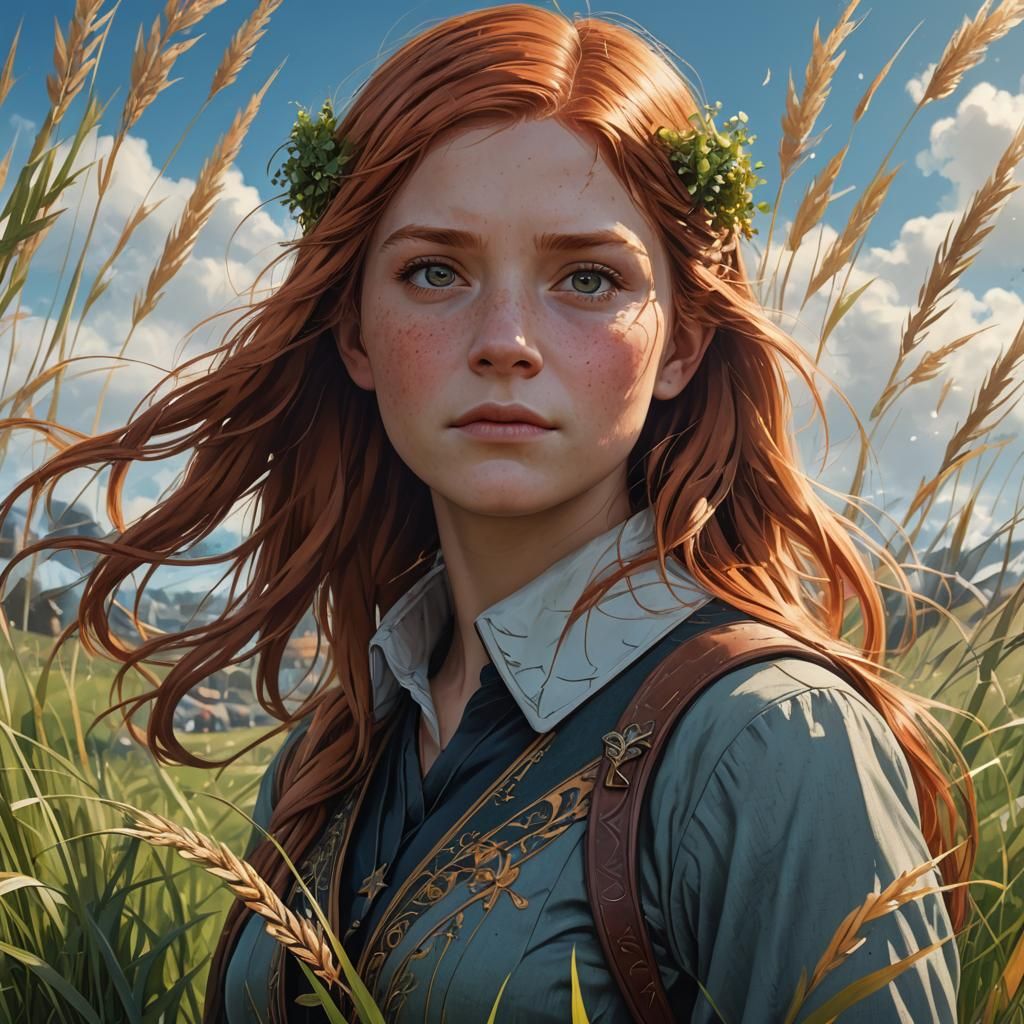 Ginny Weasley Portrait in Hyperdetailed Style