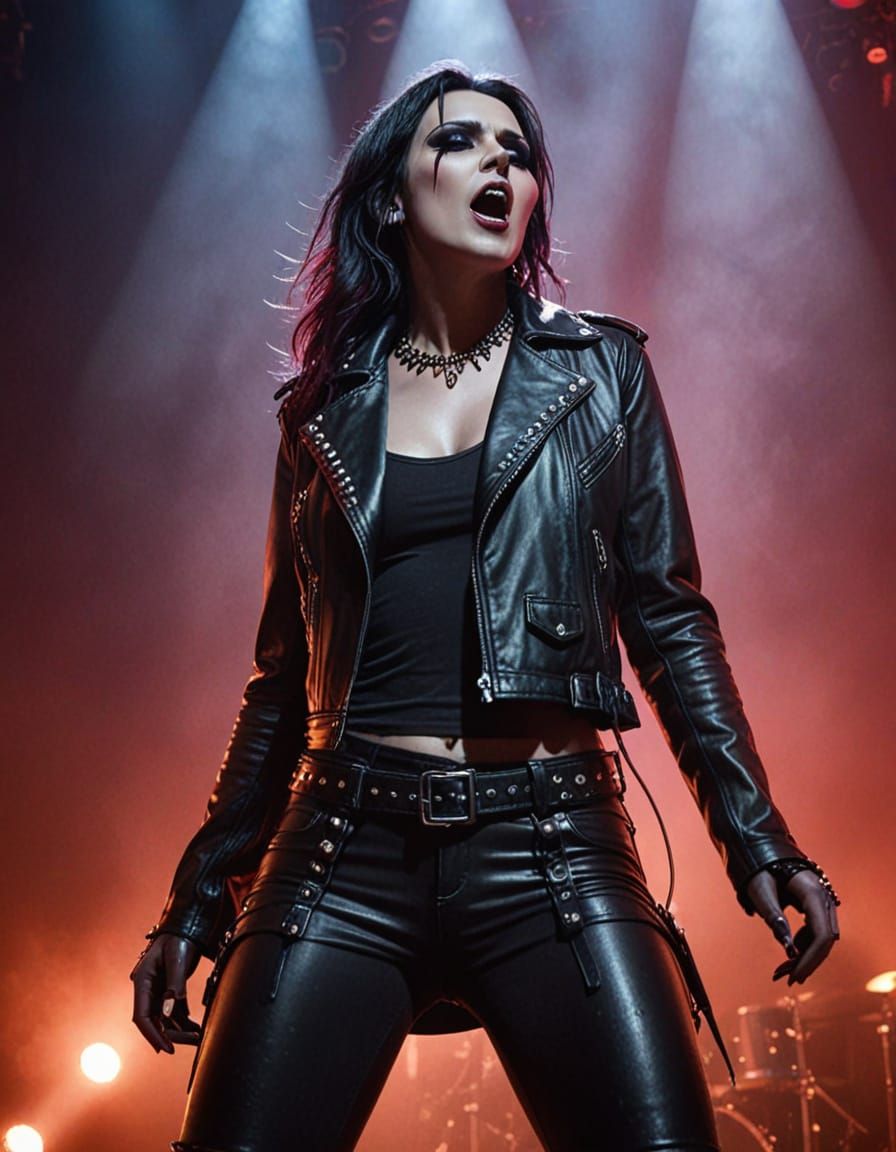 Gothic Woman Singer in Dark Fantasy Art