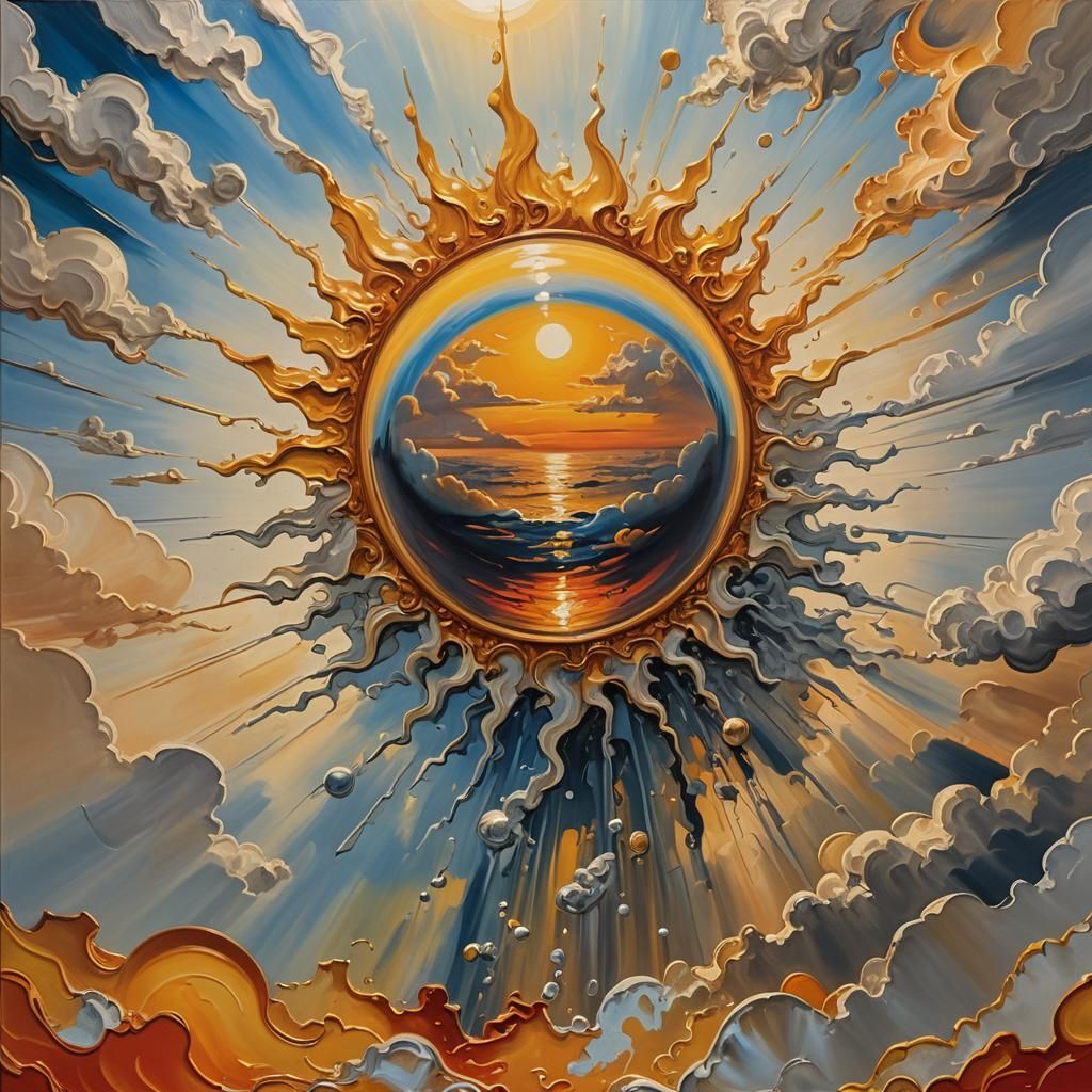 Surreal Distorted Sun Through Rippling Air