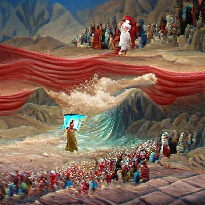 Biblical Scene: Parting of the Waters