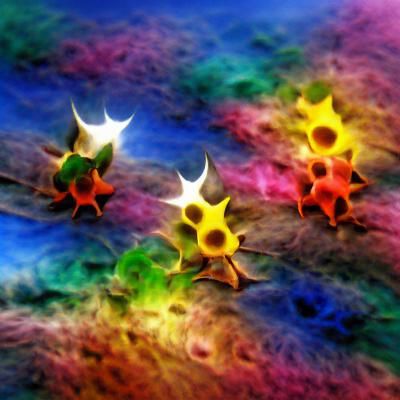 Colorful Sun, Moon, and Stars in Space