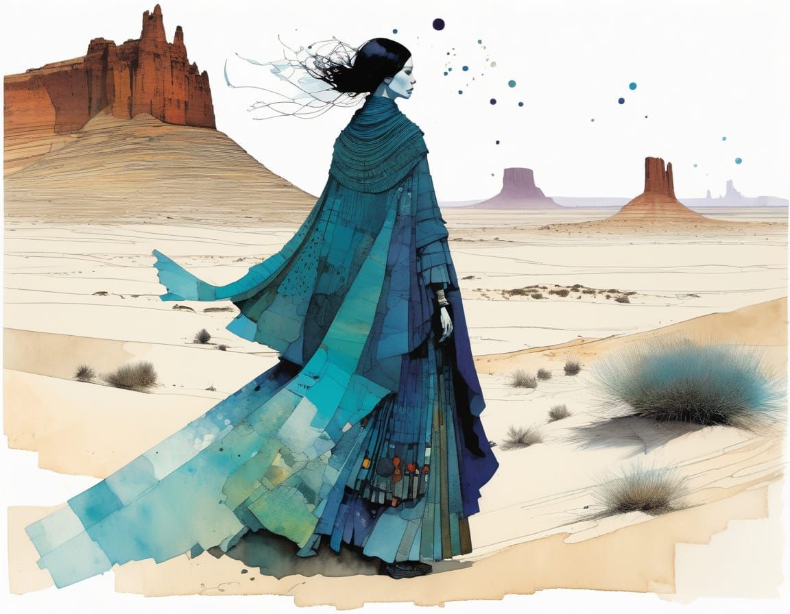 Charming Desert Landscape with Gradient Colors