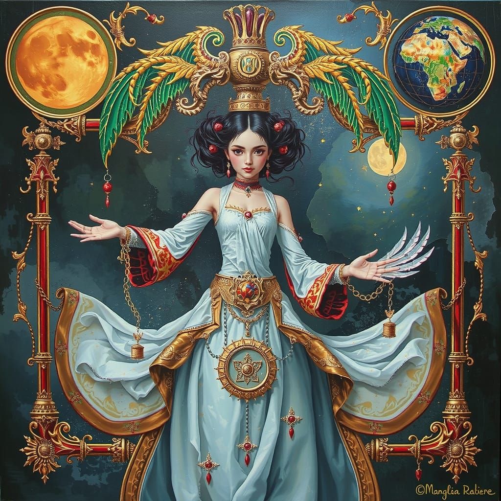 Psychedelic Abstract Fantasy Oil Painting with Vivid Colors