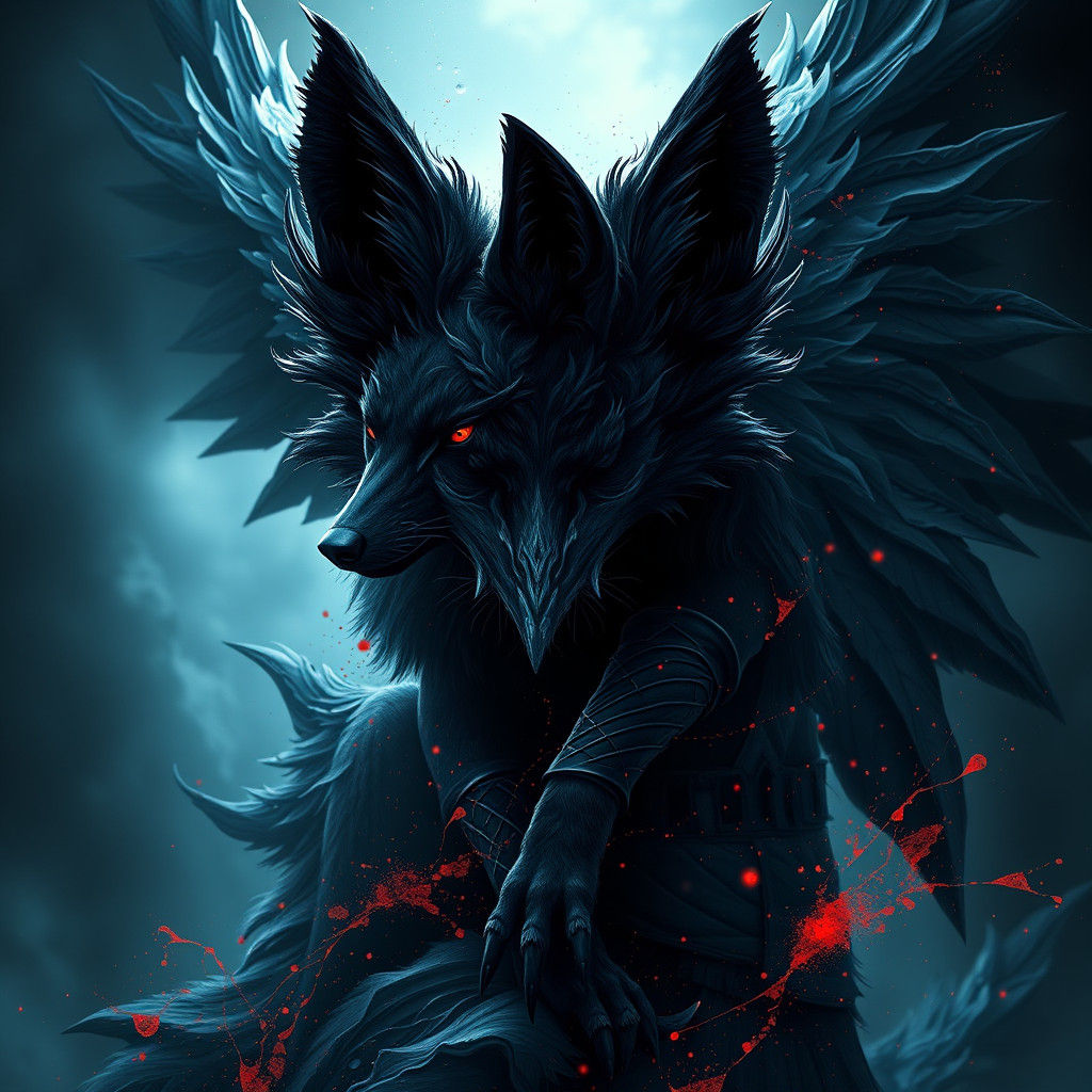 Ethereal Black Angel Fox in Splendid Detail