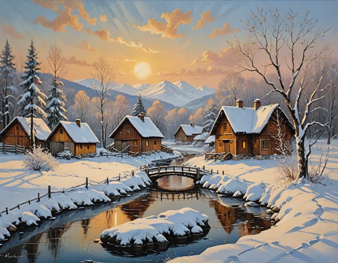 Winter Landscape Painting: A Masterpiece
