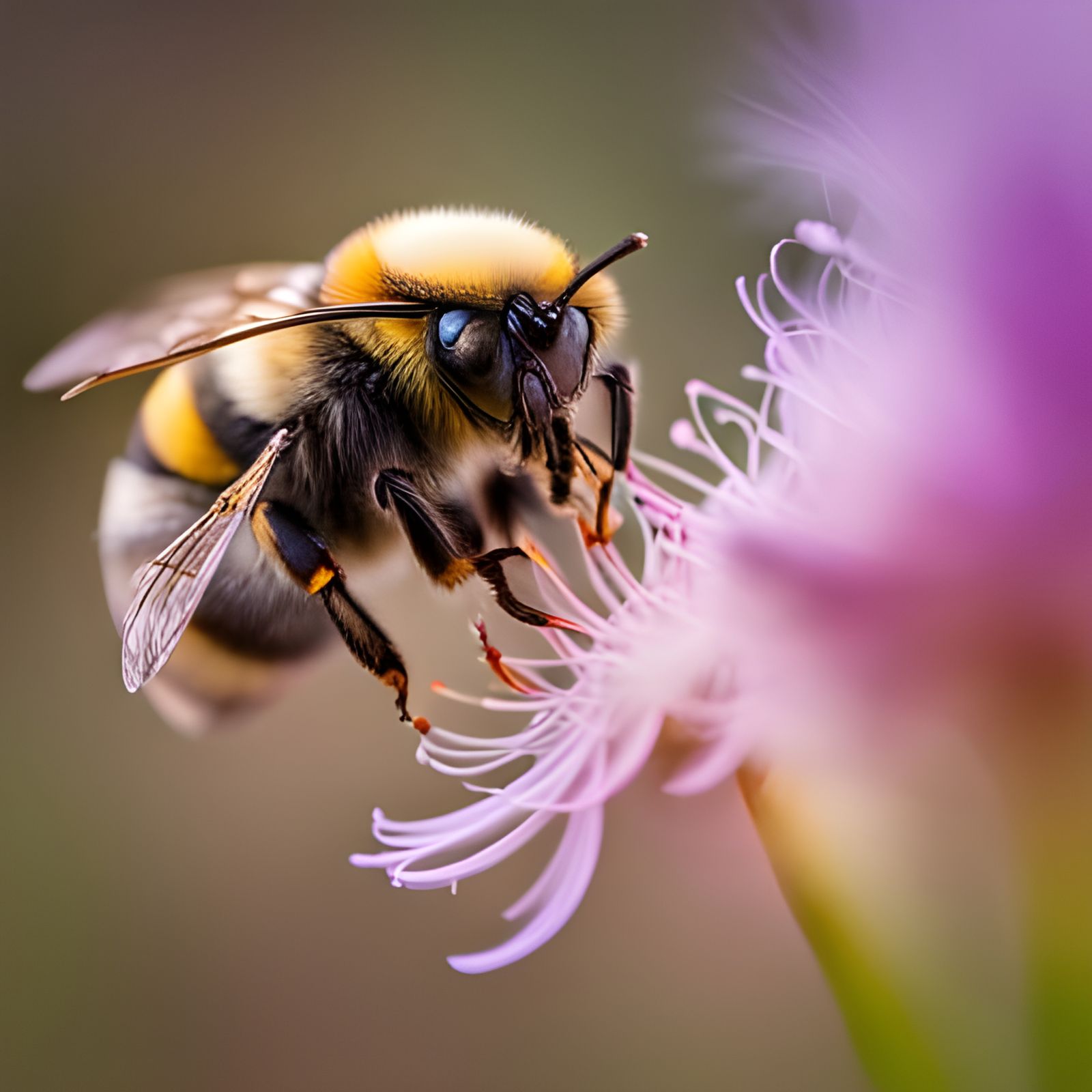Bumblebee Nectar Feast: A Macro Photograph