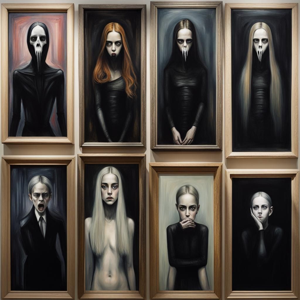 Emma Watson's Scream in a Dark Fantasy Horror Style