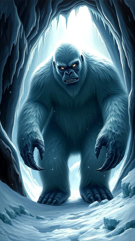 Title: "The Yeti's Awakening"
Surrealism Ultra-Hyper-realistic  in the snowy peaks of the Himalayas, shrouded in eternal...