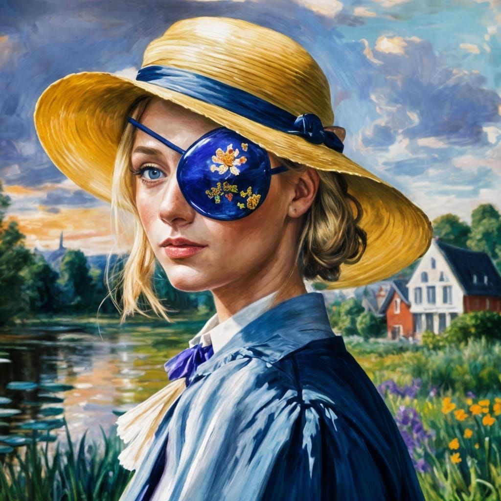 Impressionistic Portrait of Girl with Eyepatch