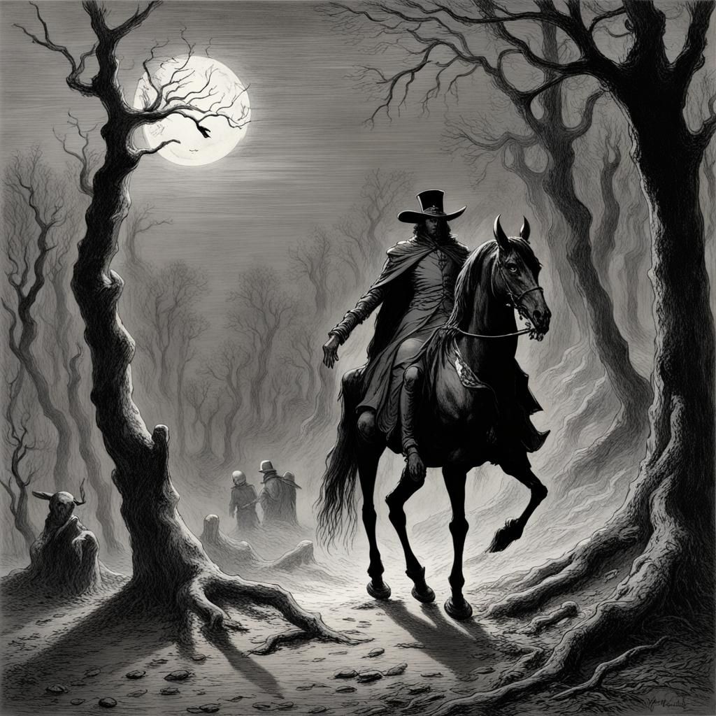 Sleepy Hollow: Dark Fantasy Horror Illustration