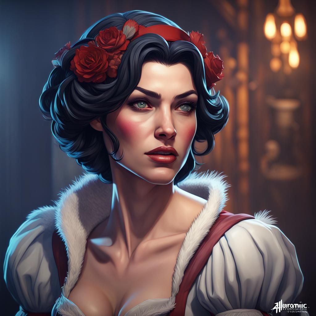 Snow White Portrait in Art Nouveau Style