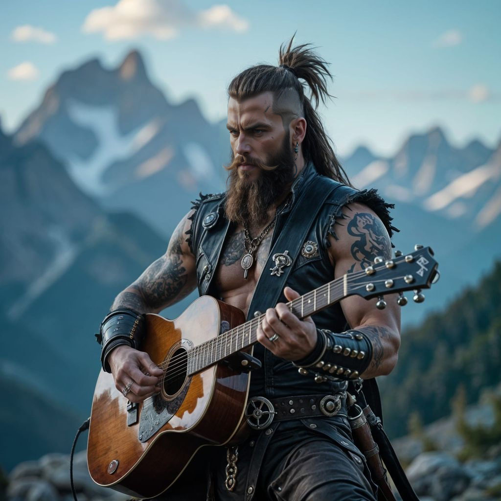 Epic Fantasy Rocker Barbarian in Cinematic Style