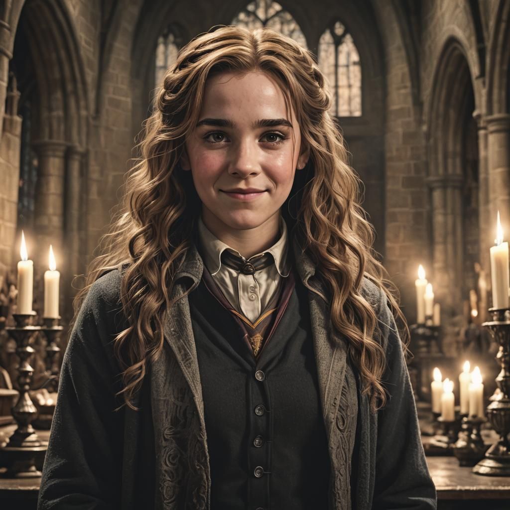 Hermione Granger Portrait with Soft Lighting and Textures