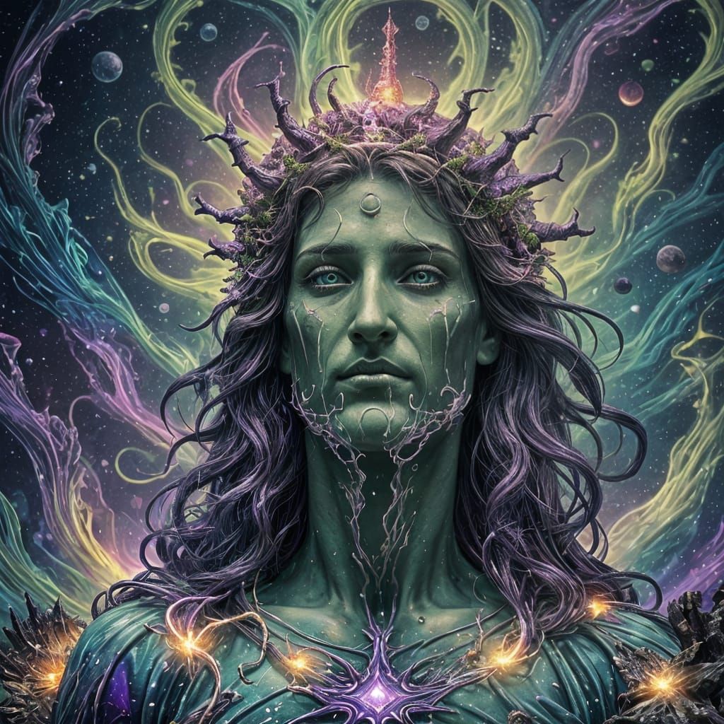 Cosmic Soul in Psychedelic Ocean Fire