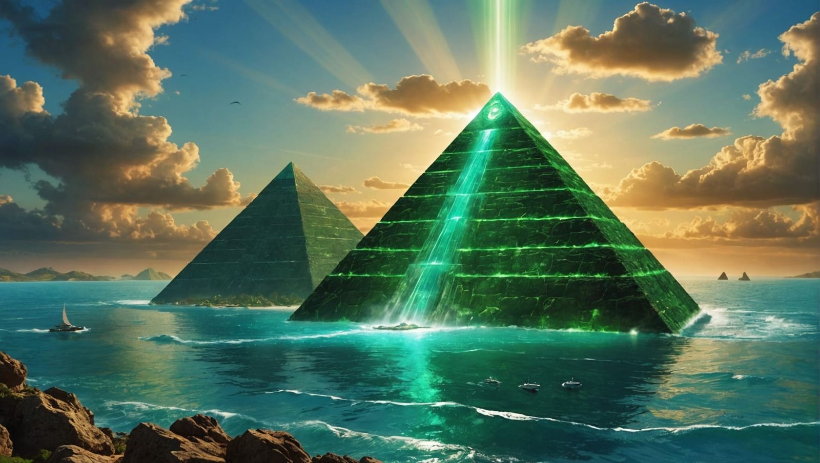 Atlantis Emerald Pyramid Temple: Holographic Seascape