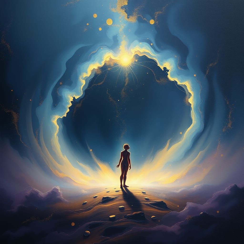 Cosmic Loneliness: Soul's Existential Turmoil in Abstract St...