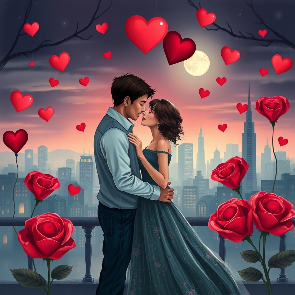 Romantic Cityscape in a Whimsical Mood