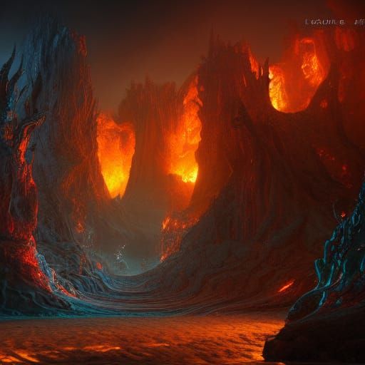Fantastical Gates of Hell in Detailed Matte Painting