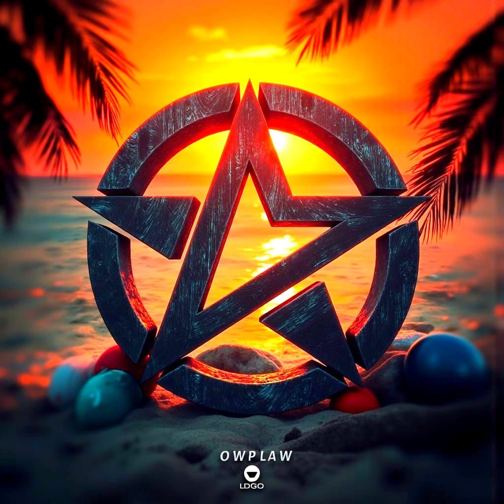 Beach Logo with Star in Cinematic Style