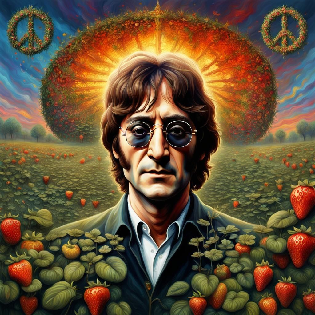 John Lennon Tribute Portrait in Oil on Canvas