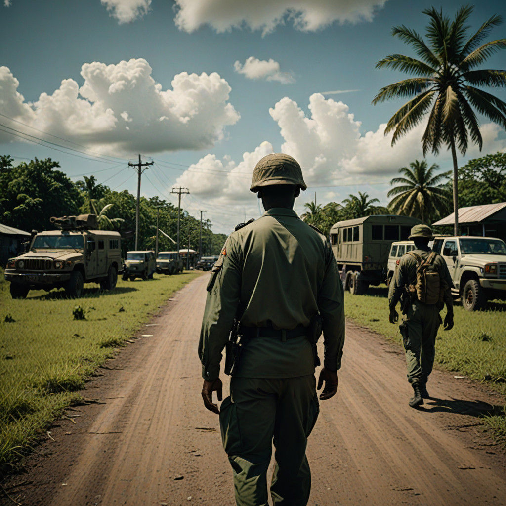 US Militaries in Cinematic Georgetown Scene