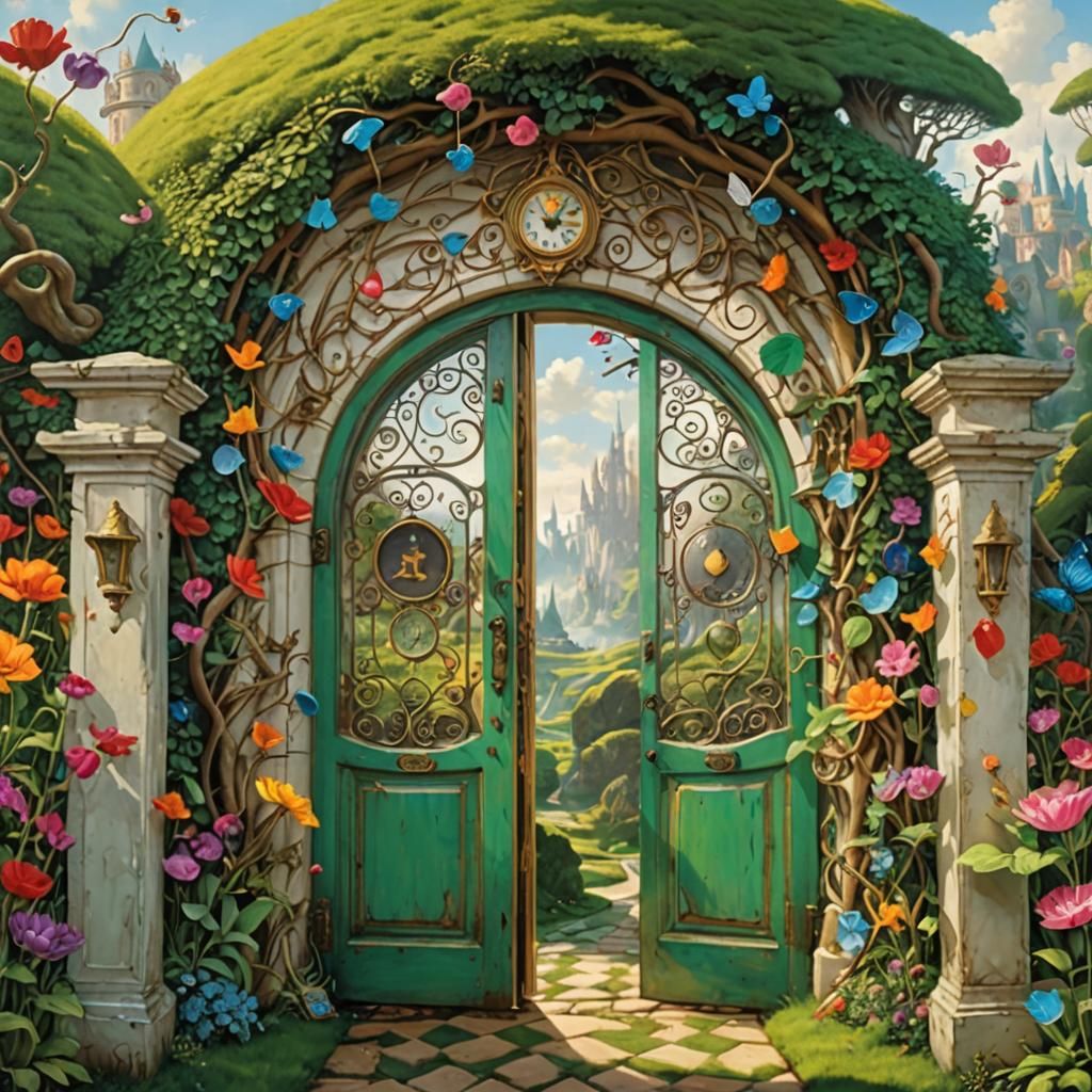 Ornate Garden Gate to Floral Paradise