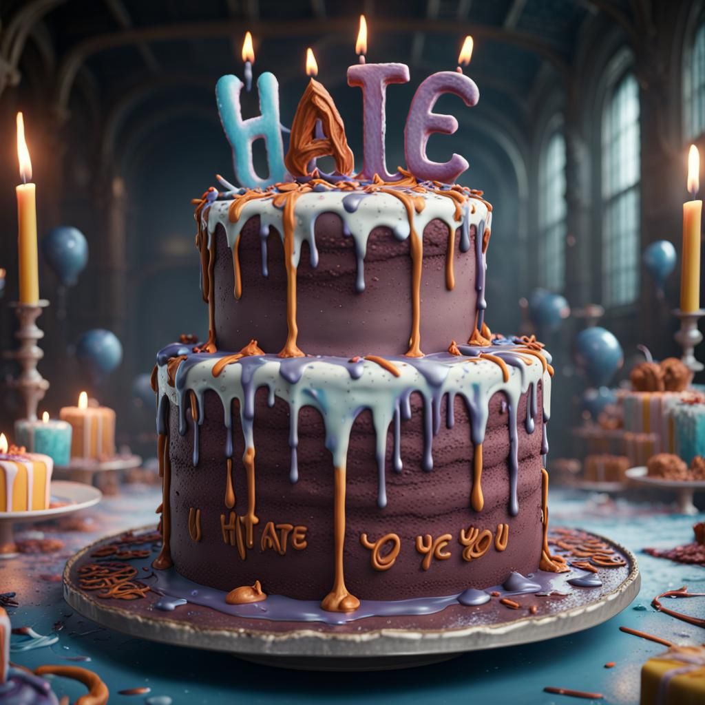 I Hate You Cake: Detailed Matte Painting