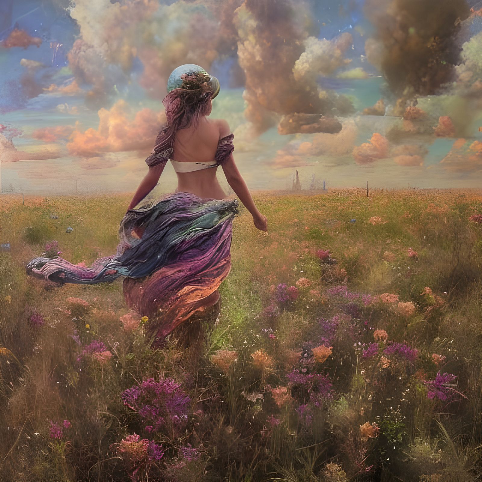 Post-Apocalyptic Meadow: Surreal Photorealistic Landscape