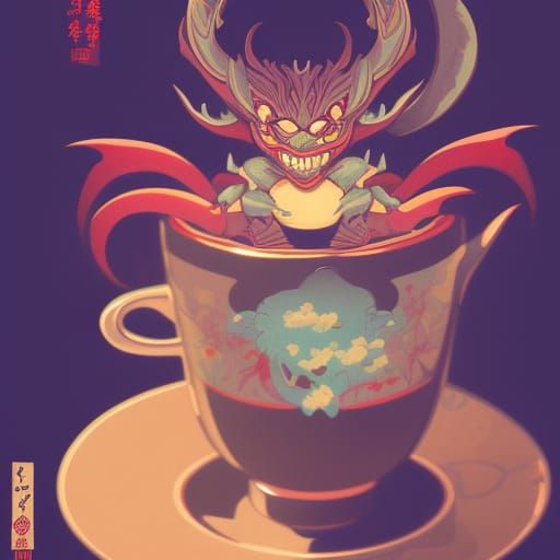 Small Demon in Teacup: Japanese Poster Art