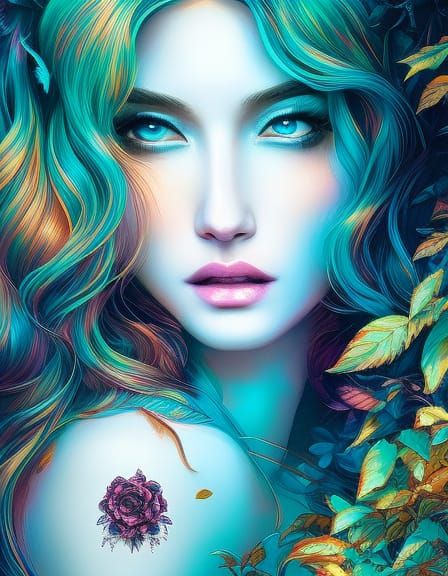 Brunette Princess in Dark Studio with Rim Lighting